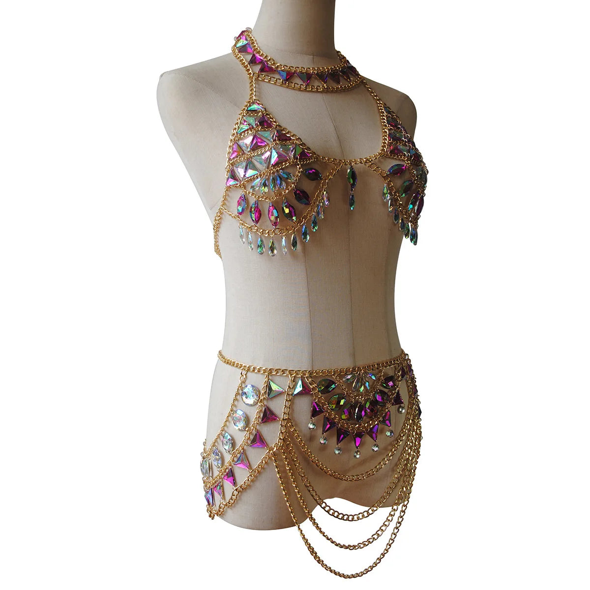 Multilayer Tassel Bra & Waist Costume Jewelry