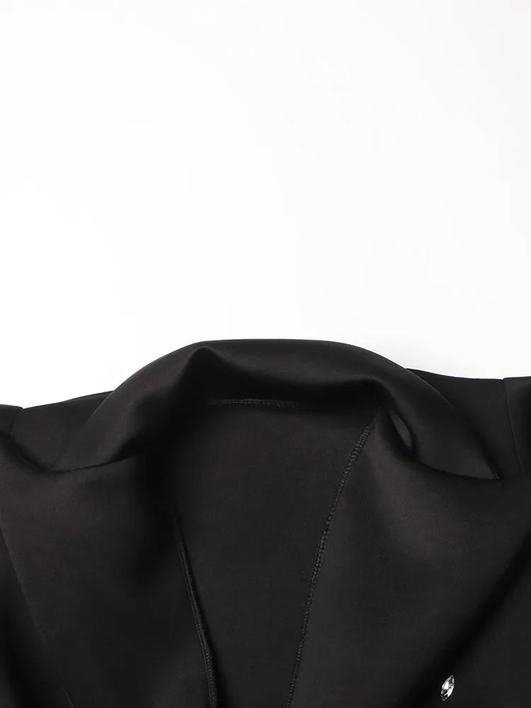 Patchwork Sequins Long Sleeve High Waist Spliced Pearls Mini Dresse