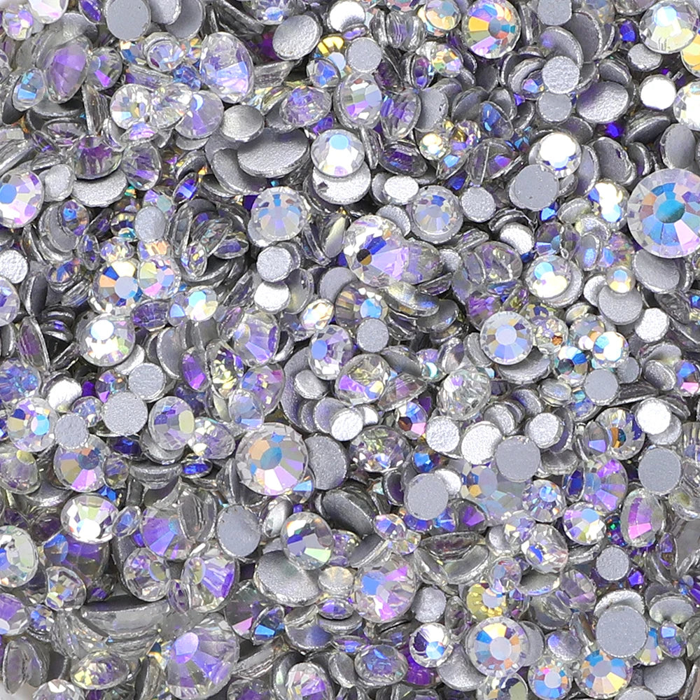 1440PCS SS3-SS20 Mix Size Non-Hotfix Glass FlatBack Rhinestones
