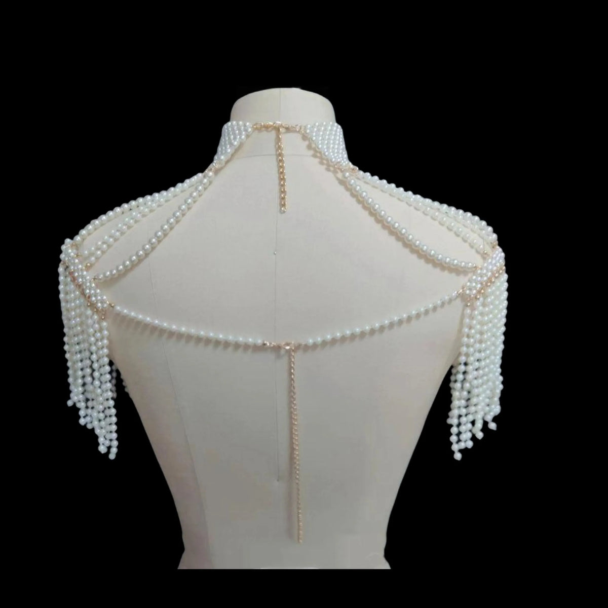 Pearl-Look Beaded Collar Shoulder Chain