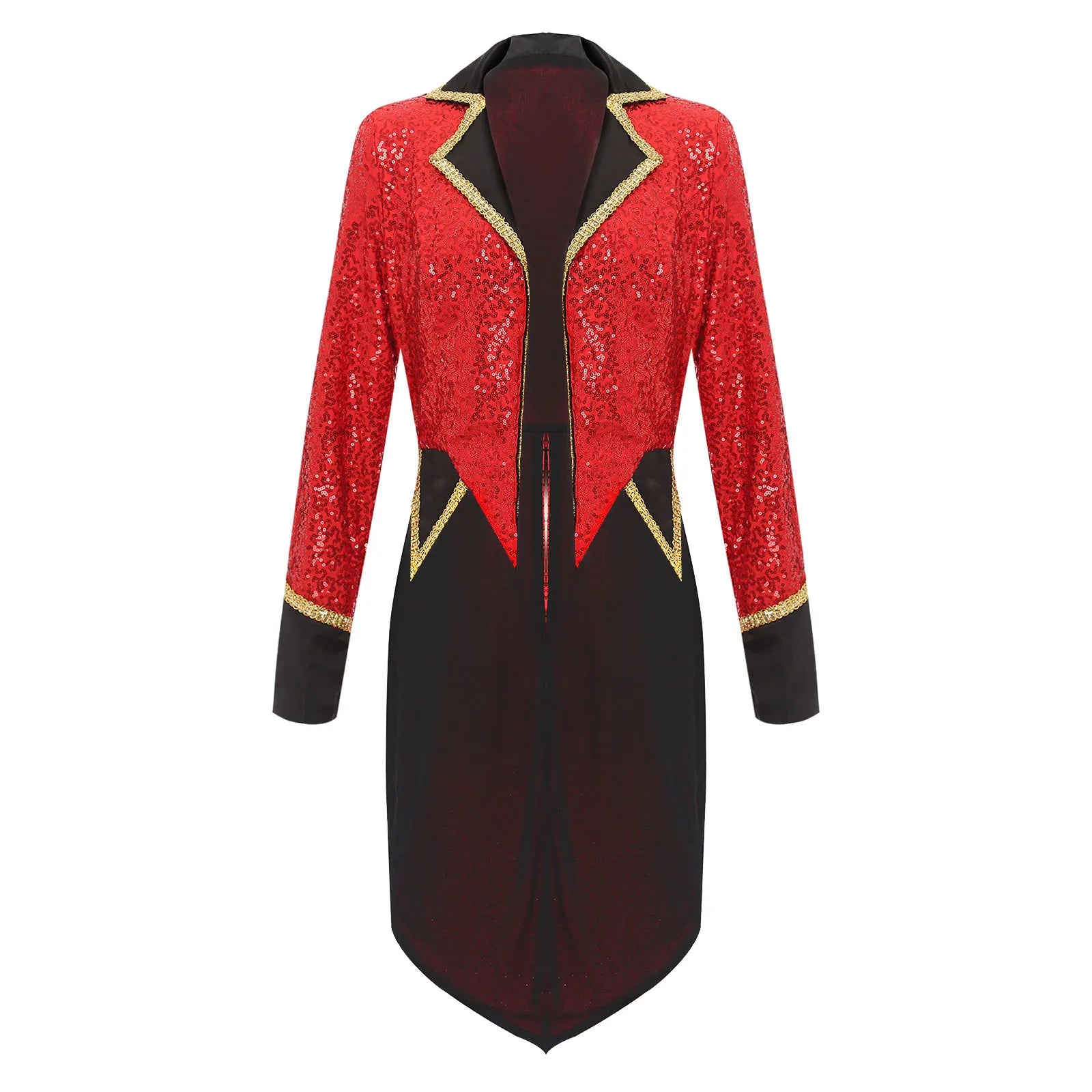 Velvet Circus Ringmaster Tailcoat Jacket Marching Band Halloween Showman Outerwear
