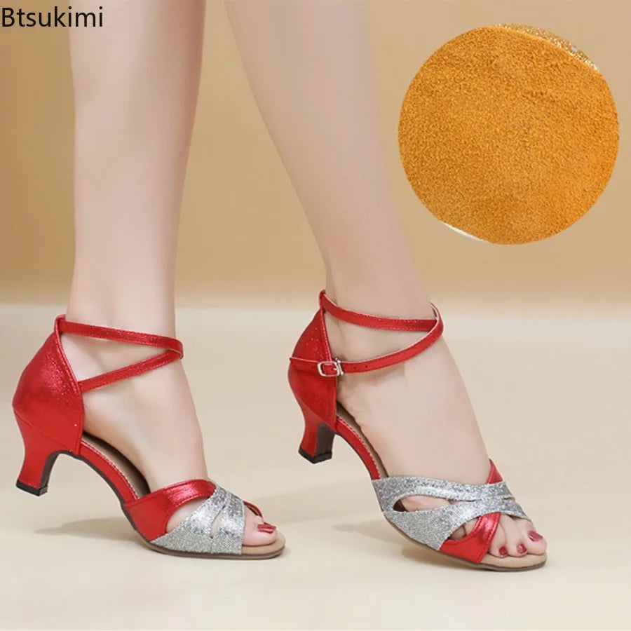The Stardust Spotlight Latin Sandal – Faux Leather Performance Hee