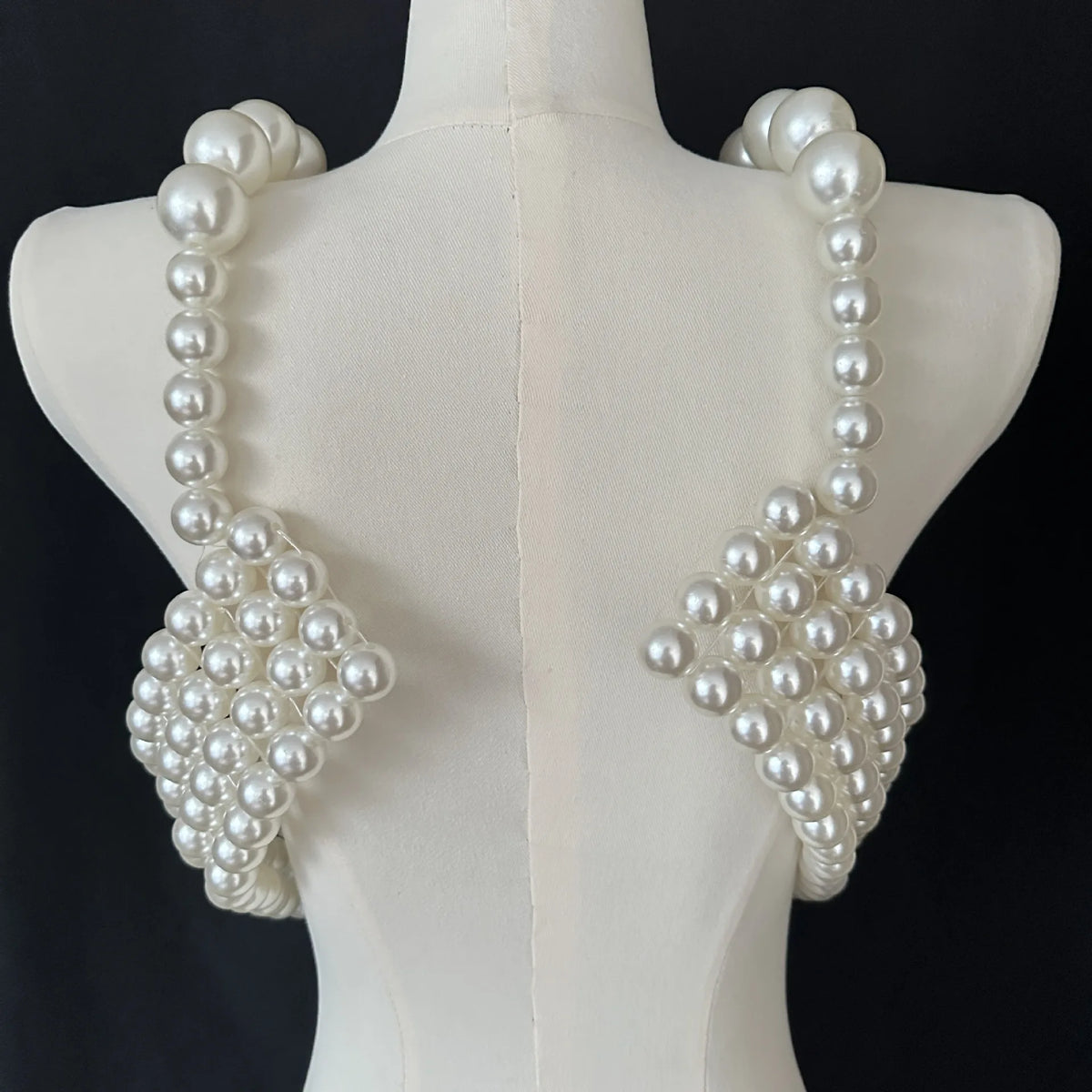 Pearl-Look Beaded Halter Bra Body Chain