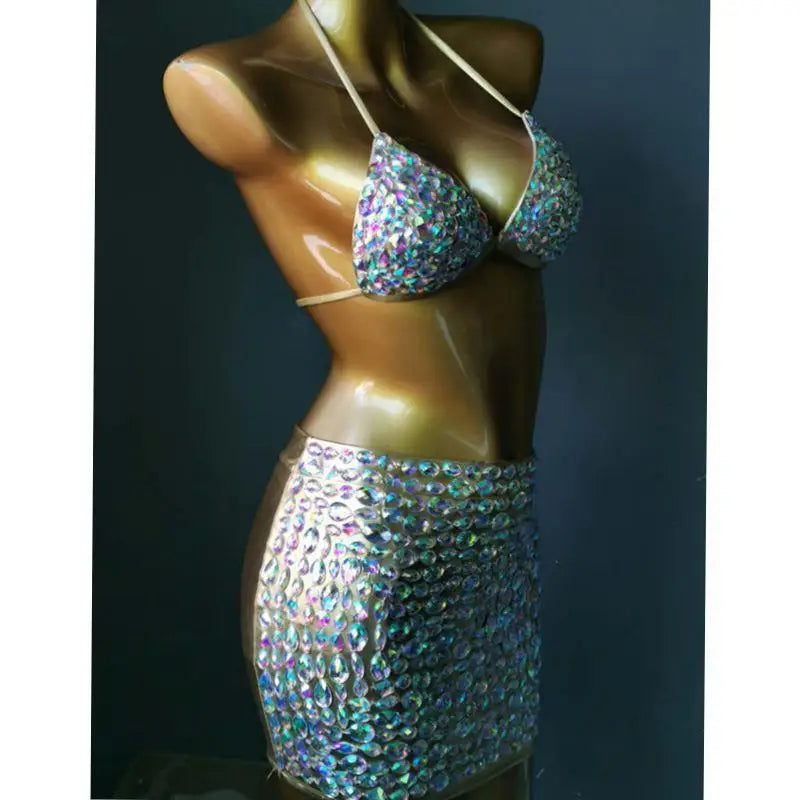 Halter Crystal Tassel Bra Body Chain