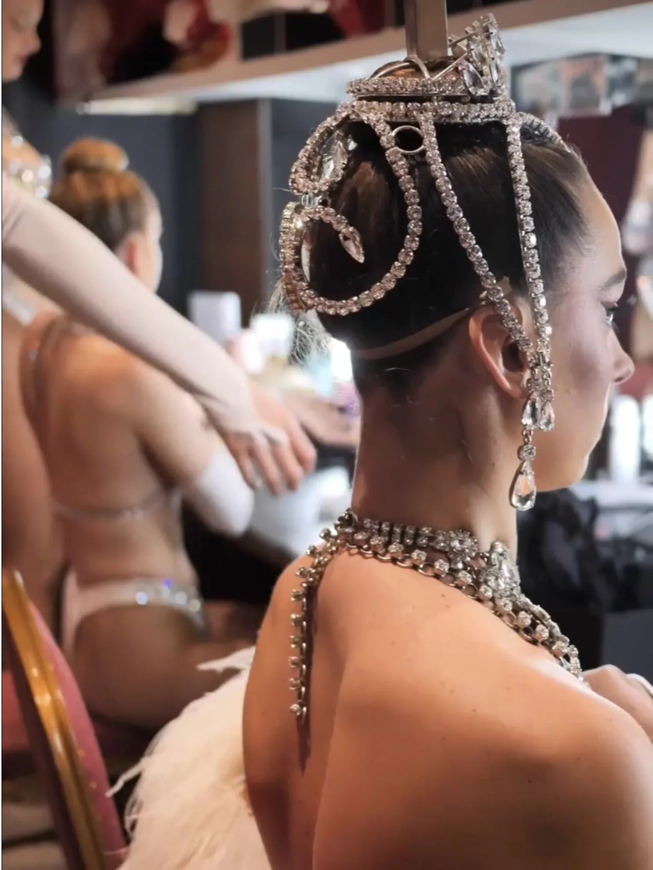 Oversized Crystal Rhinestone High Headpiece Drag Queen Showgirl Crown Accessory