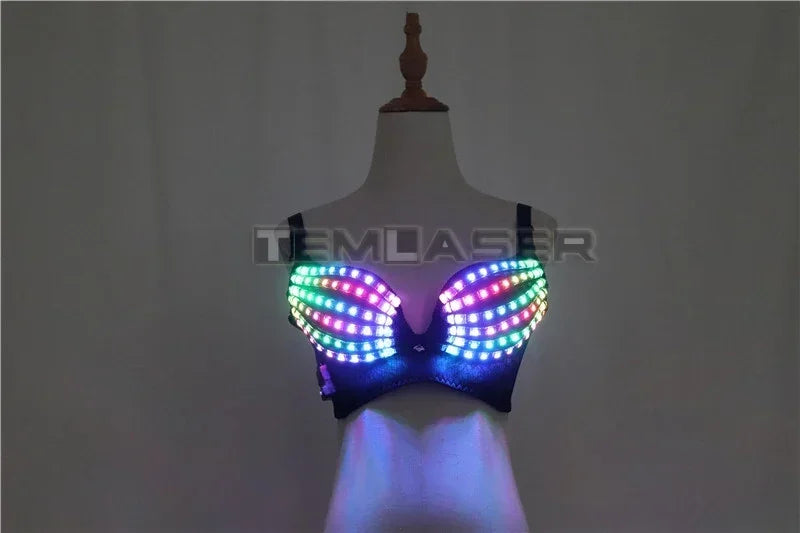 Full Color Pixel LED Luminous Bra & Stage Performance Costume Top