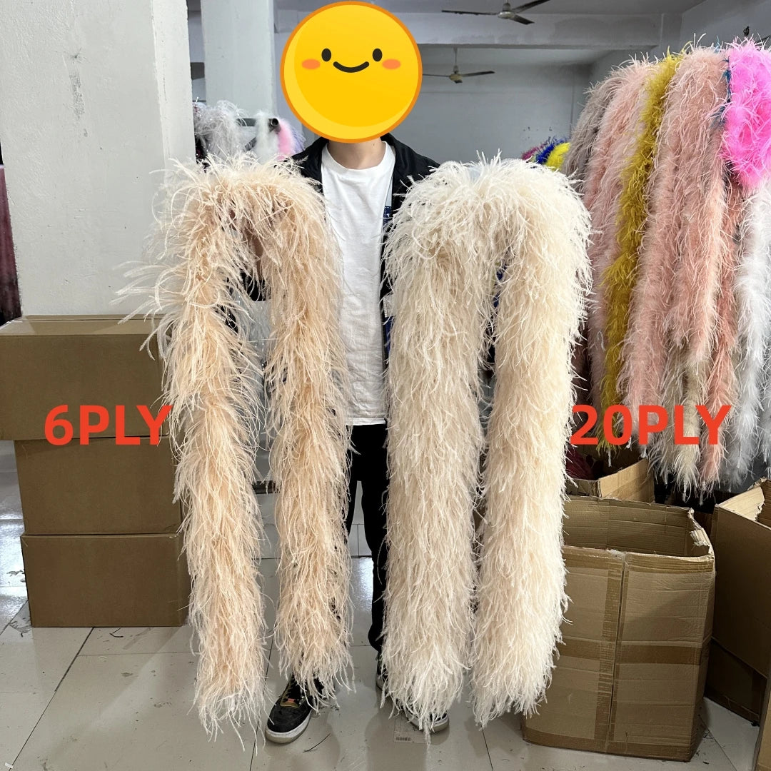 2M 1-20ply Fluffy Ostrich Feather Boa