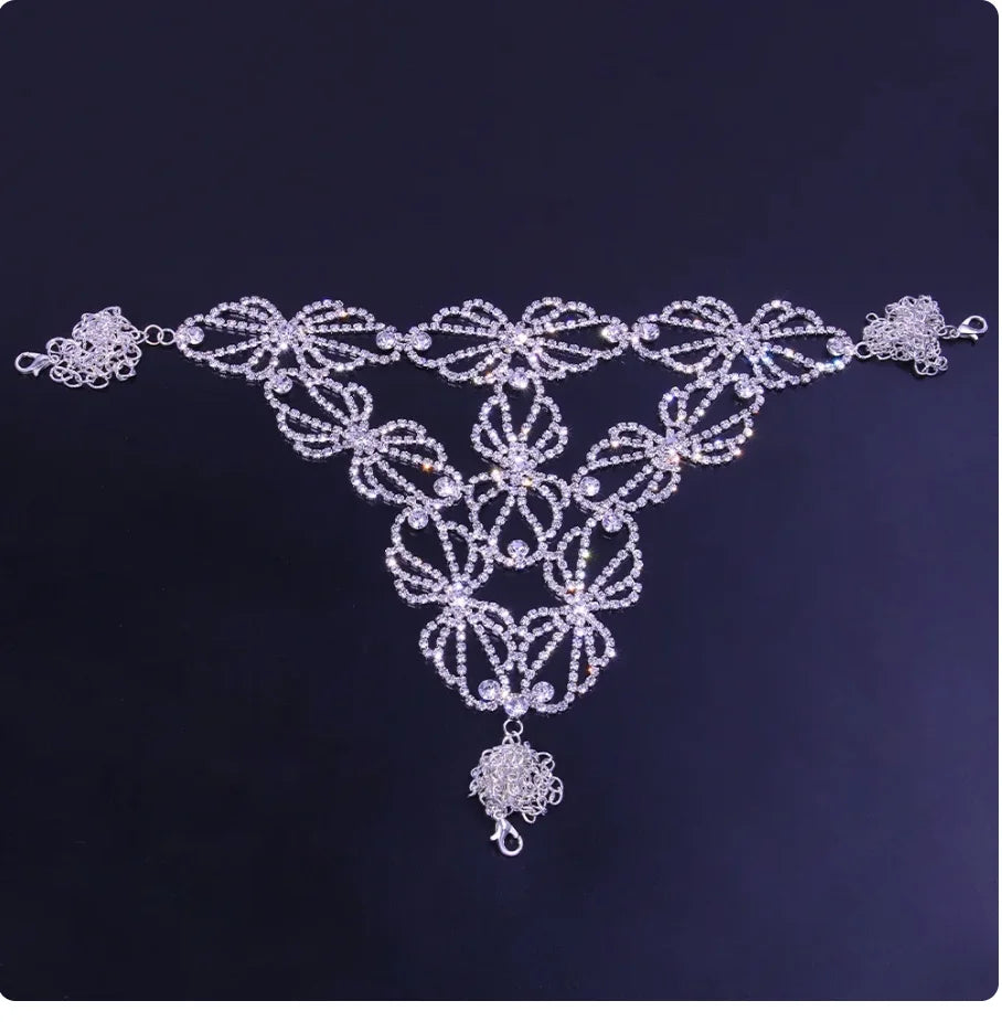 Geometric Crystal Bra & Thong Body Jewelry