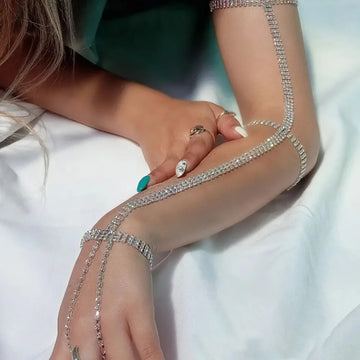 Rhinestone Hand Chain Bracelet