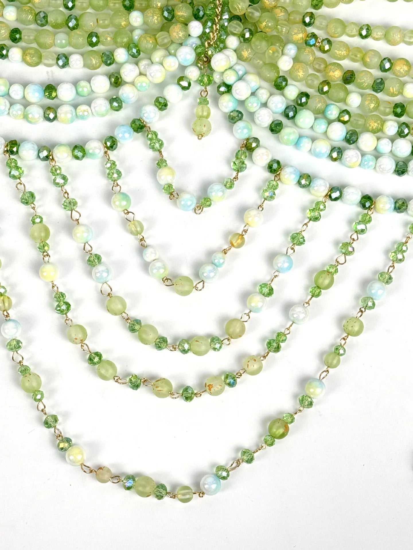 The Stardust Emerald Goddess – Handmade Green Rhinestone & Beaded Tassel Body Chain Halter Top