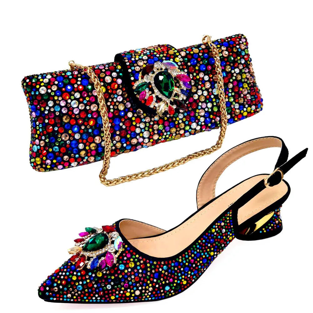 Elegant Champagne Shoes and Bag Set