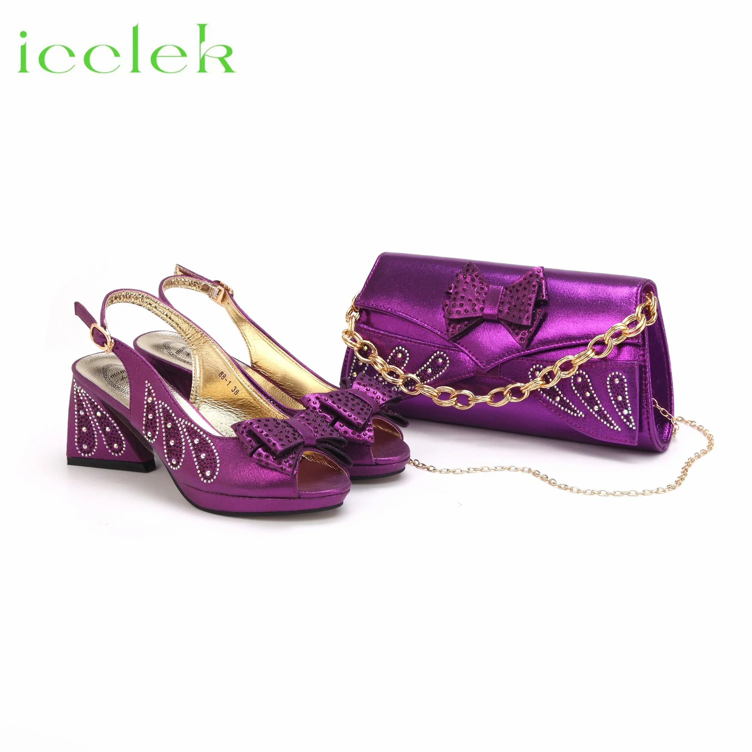 Designer Peep Toe Shoes and Bag Set