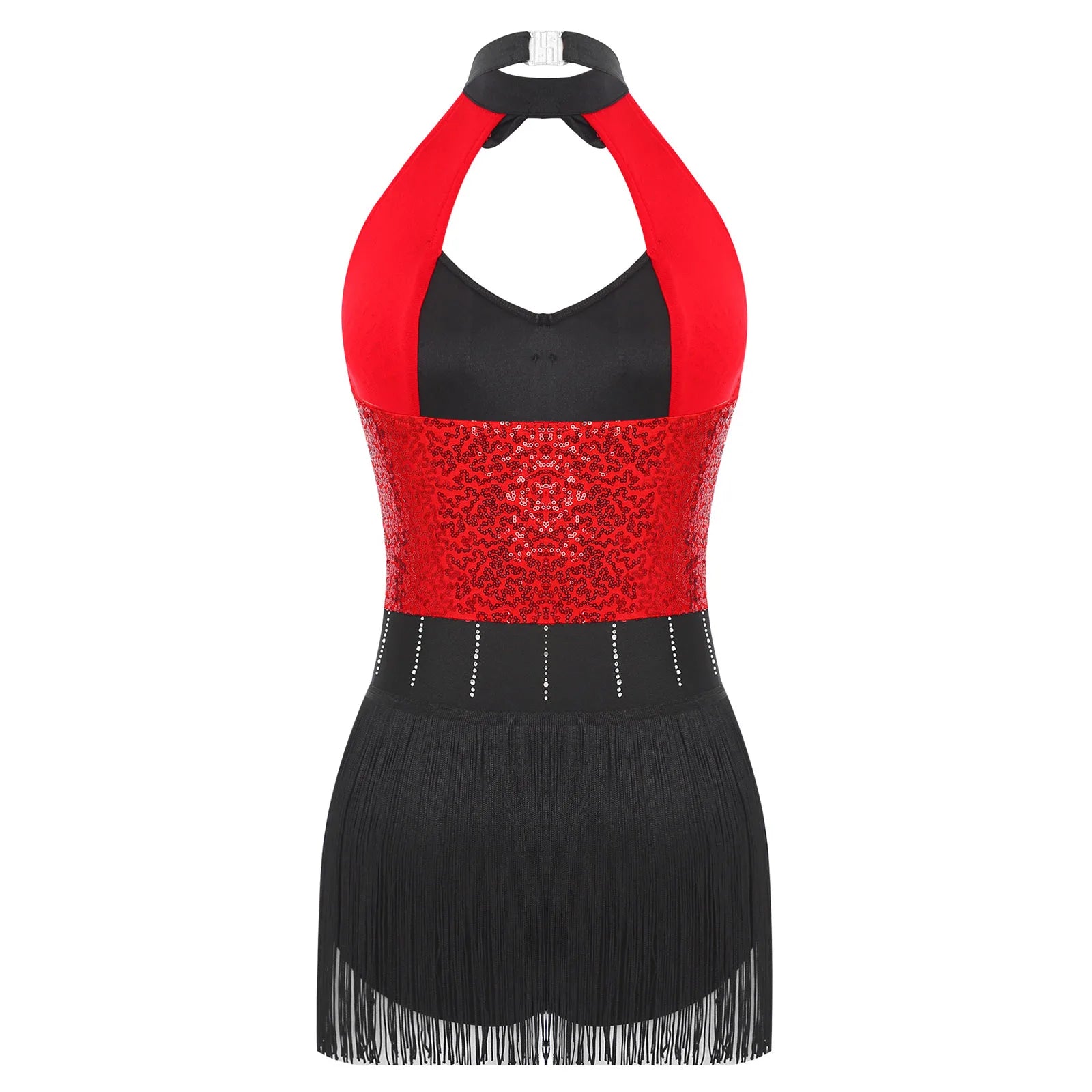 The Stardust Tuxedo Tassel Bodysuit – Luxury Sequins & Rhinestone Showgirl Leotard