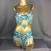 Dazzling Beaded & Sequined Belly Dance Bra & Belt 2-Piece Costume Set