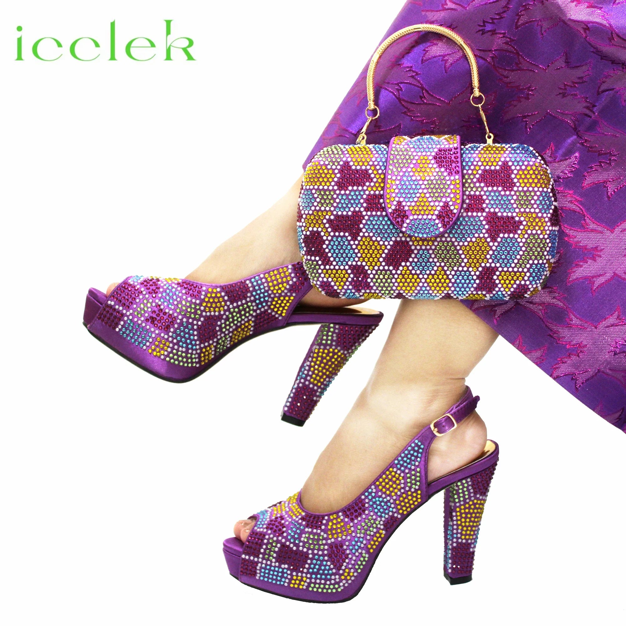Peep Toe Shoes & Bag Set