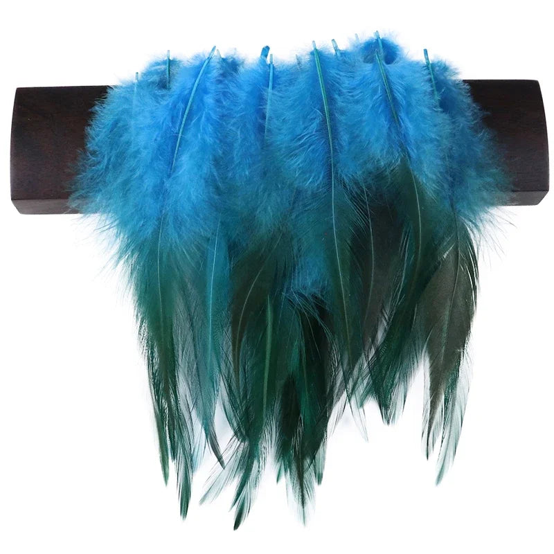 Natural Rooster Feather Fringe Trim 10-15cm