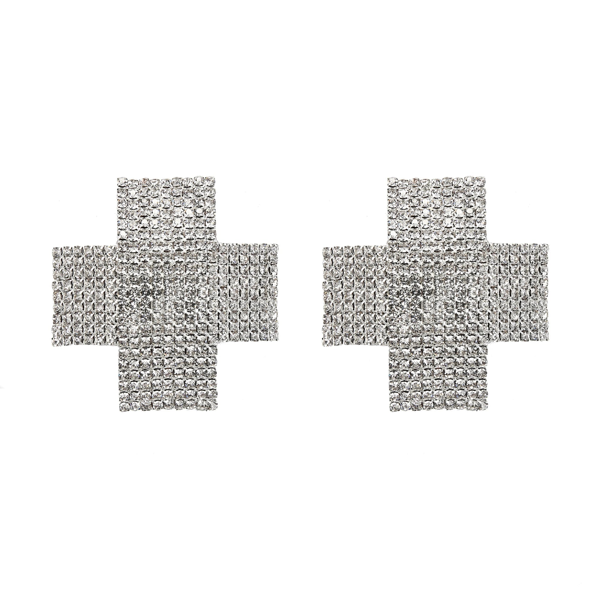 Sparkly Rhinestone Starburst Reusable Nipple Pasties Self-Adhesive Breast Covers