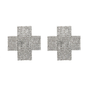Sparkly Rhinestone Starburst Reusable Nipple Pasties Self-Adhesive Breast Covers