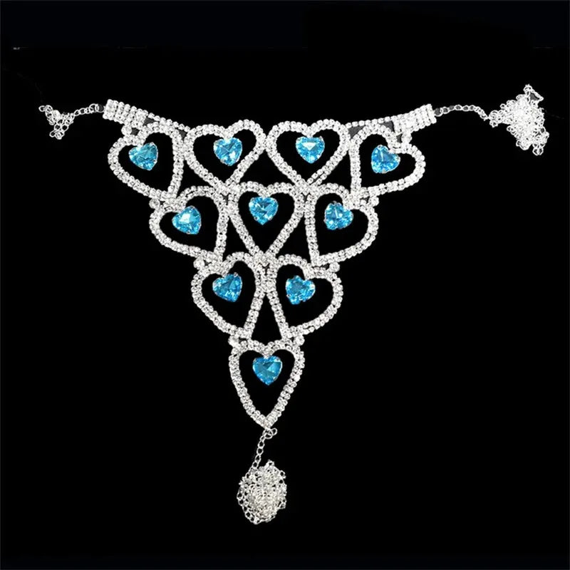 Heart Design Bra & Thong Body Chain