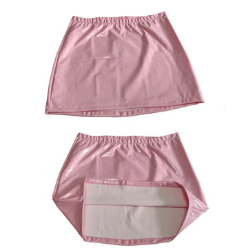Glossy PU Faux Leather Micro Mini Skirt High-Stretch Liquid Shine Pencil Skirt