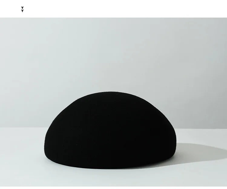 Wool Felt Pillbox Hat — 56–58 cm