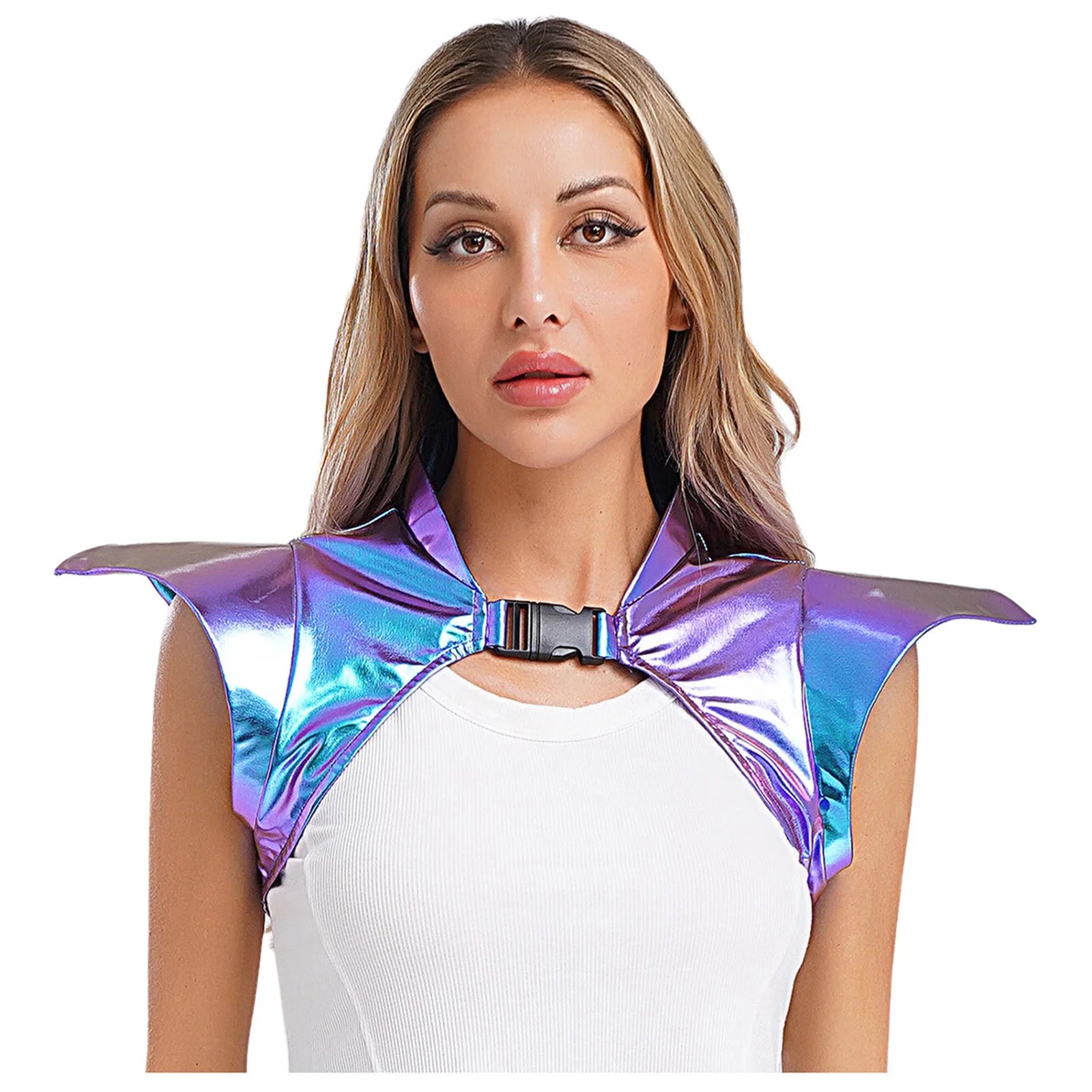 Metallic Gothic Armor Shoulder Shrug Steampunk Pauldron Collar Stage Costume
