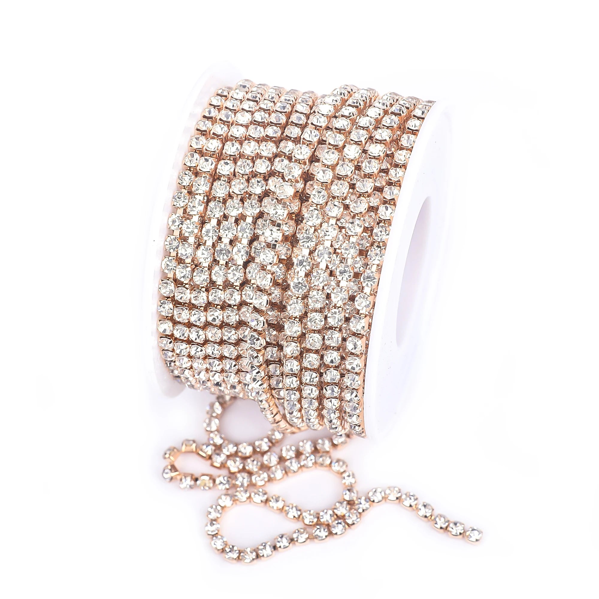 The Stardust Sparkle Cascade – Premium AAAA Glass Crystal Dense Rhinestone Cup Chain Trim