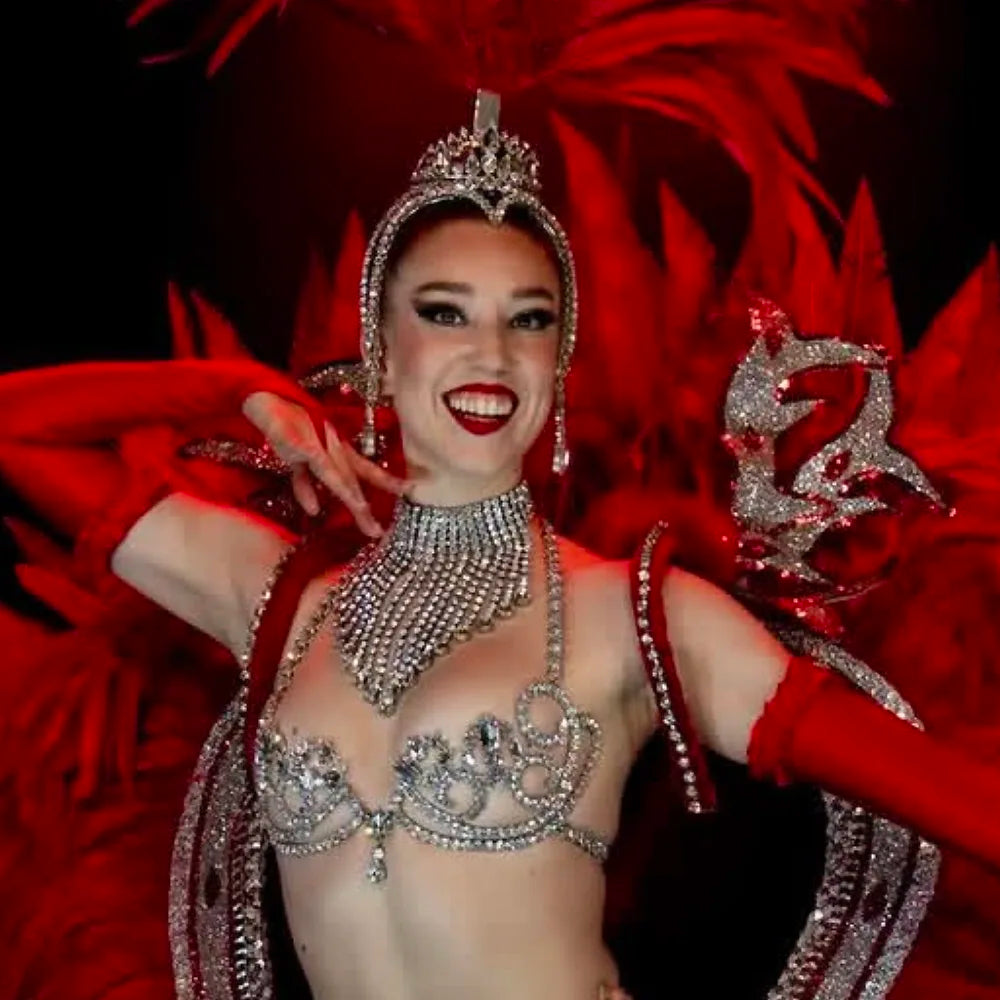 Oversized Crystal Rhinestone High Headpiece Drag Queen Showgirl Crown Accessory