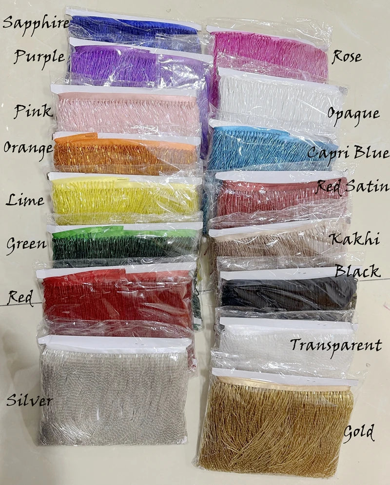 Long Glass Rhinestone Beaded Fringe Trim