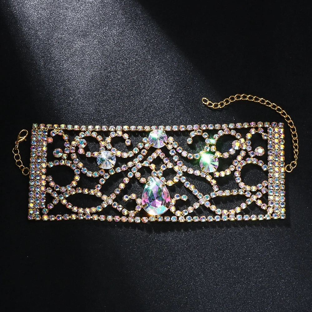 Colorful Teardrop Rhinestone Bracelet