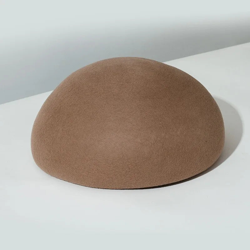 Wool Felt Pillbox Hat — 56–58 cm