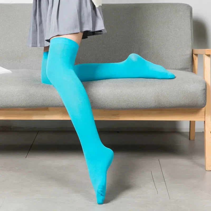 Opaque Thigh-High Stockings
