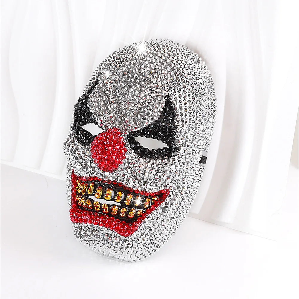 Rhinestone Halloween Horror Mask Glitter Scream Skull Clown Full Face Mask