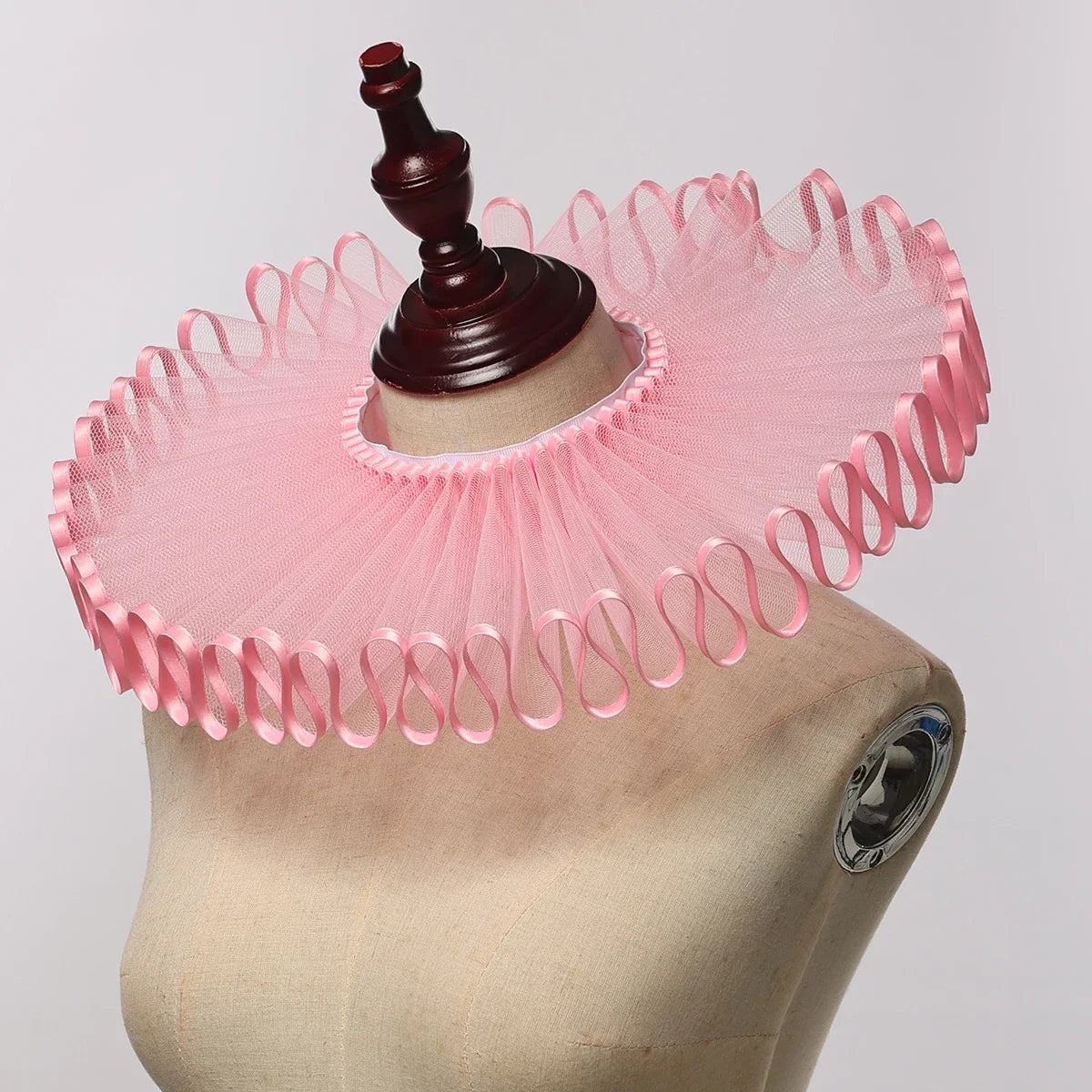Vintage Renaissance Pleated Mesh Neck Ruff Gothic Clown Collar Choker Costume Accessory