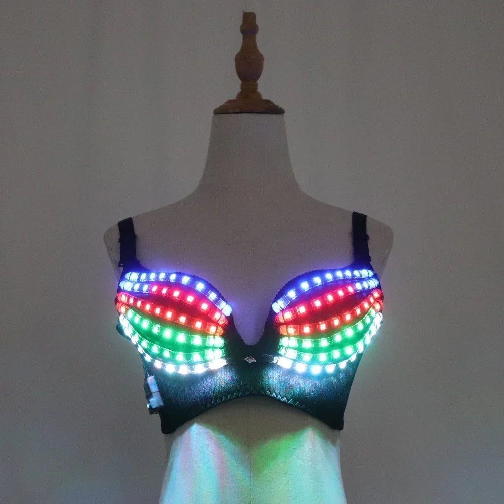 Full Color Pixel LED Luminous Bra & Stage Performance Costume Top