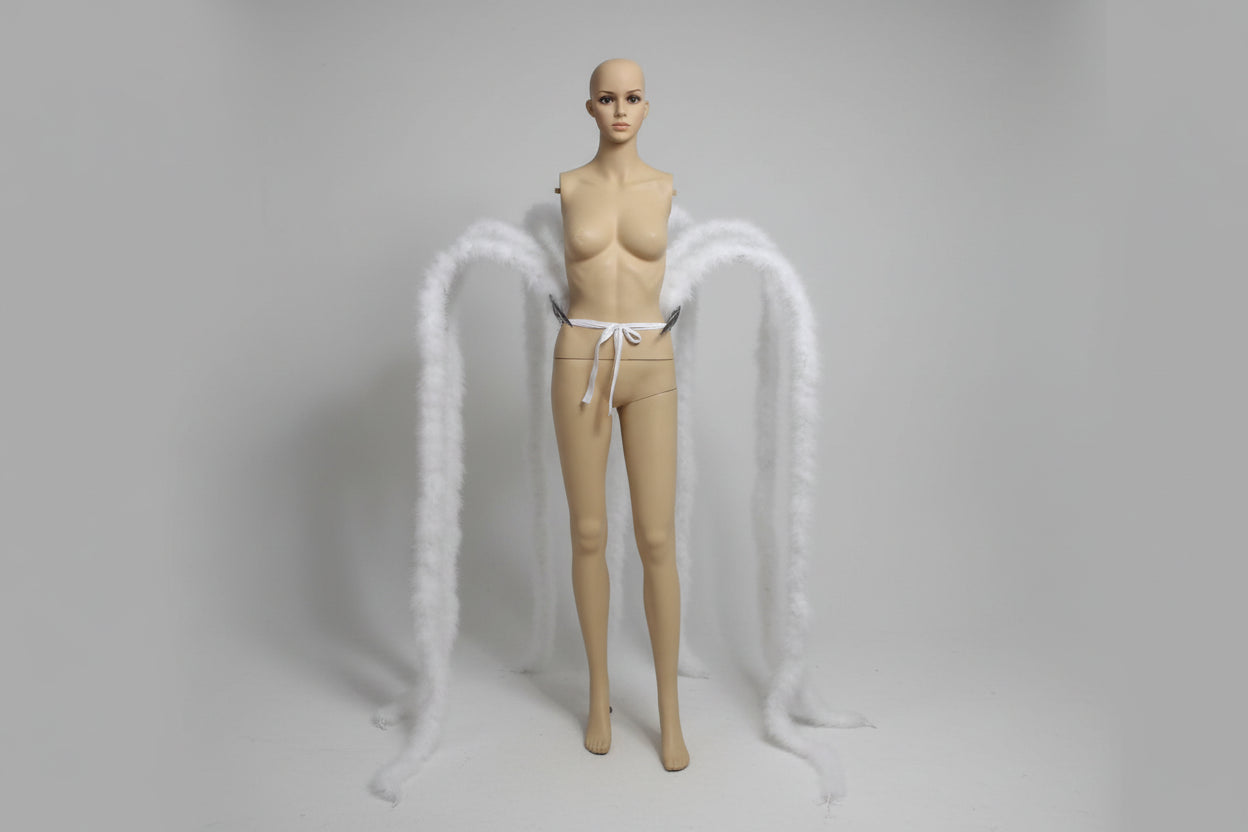 Long Feather Waterfall Backpiece Costume Accessory