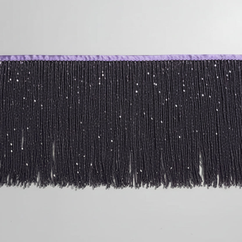 Long Glass Rhinestone Beaded Fringe Trim