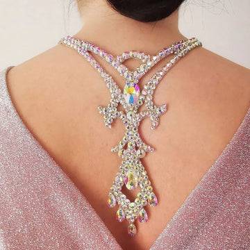 Dazzling Crystal Belly Dance Necklace & Statement Stage Performance Jewelry