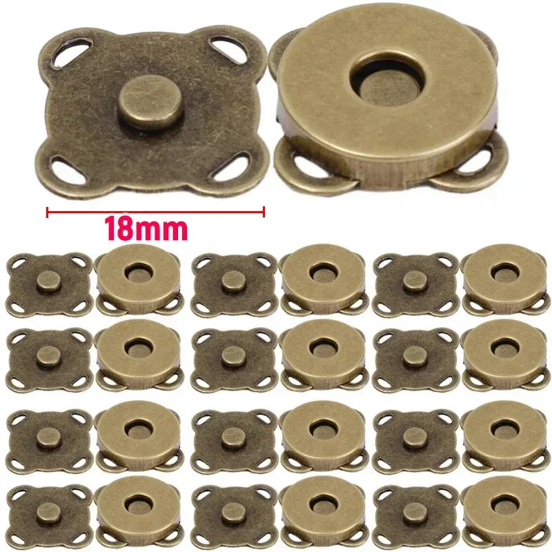 Magnetic Snap Fastener Clasps & Buttons for Bags, Purses & DIY Crafts