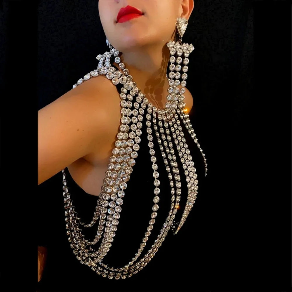 Rhinestone Bra Chain & Bracelet Jewelry