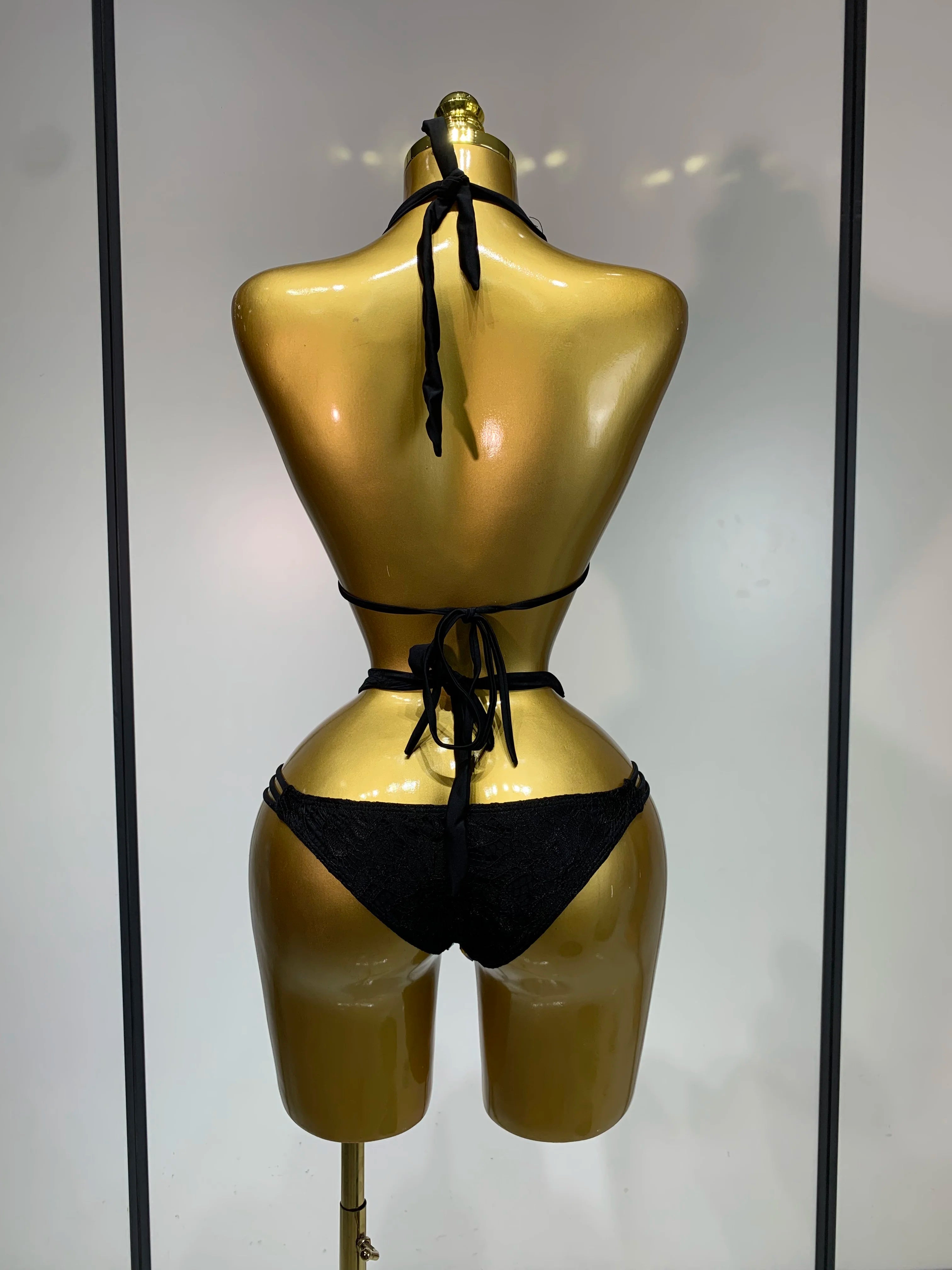 Crystal Diamond Bikini Two-Piece Set Sparkle Stage Performance Outfit