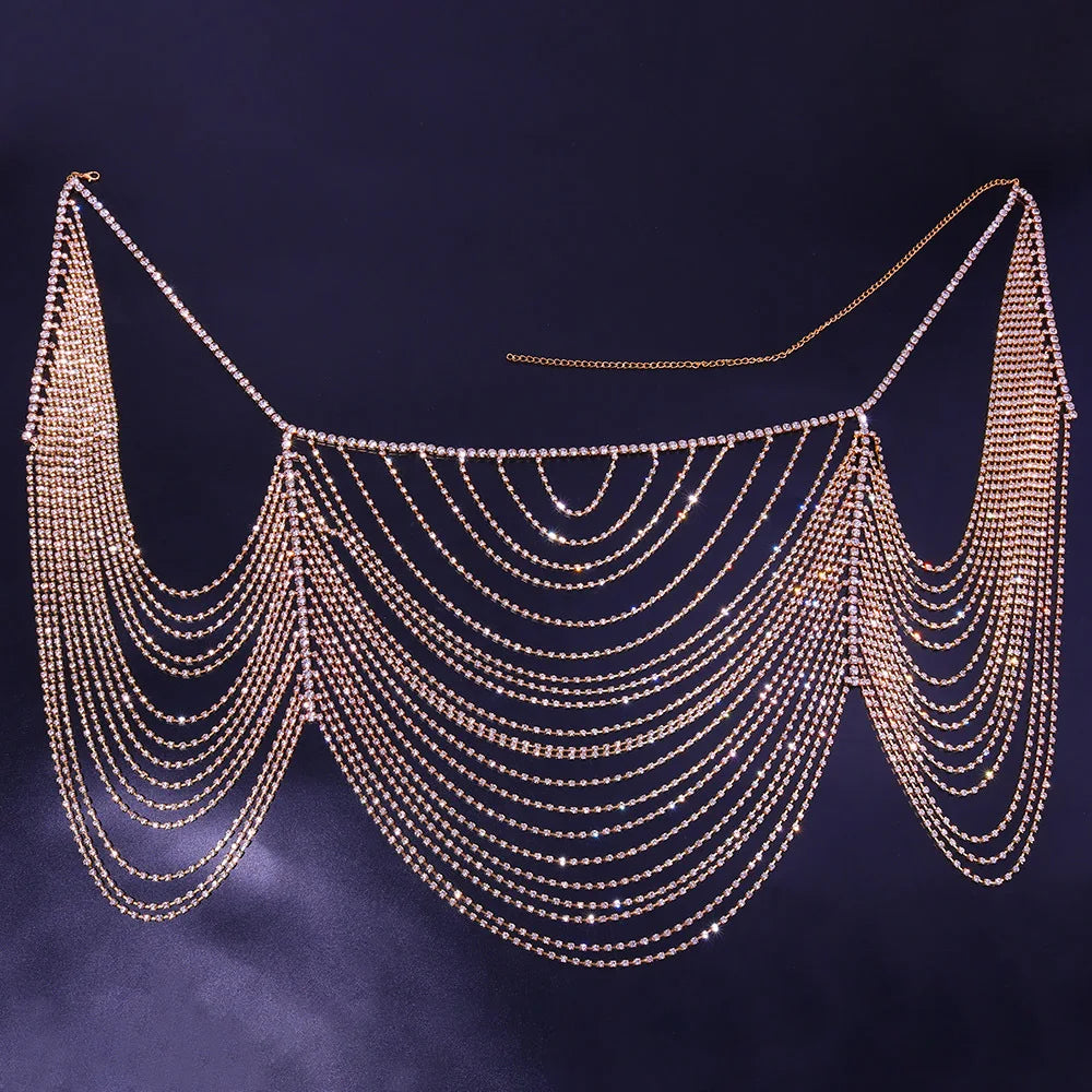 Luxury Style Rhinestone Body Chain Jewelry
