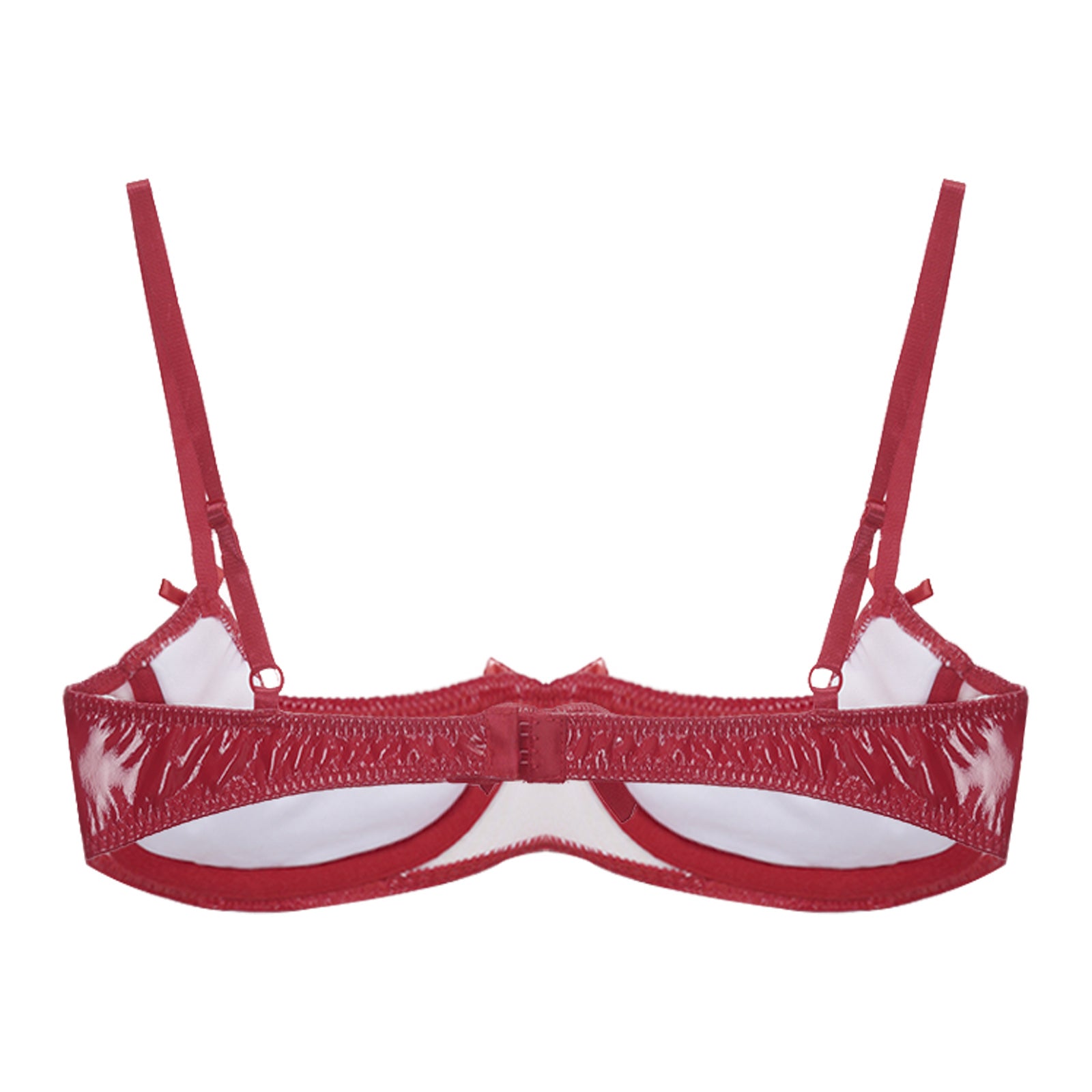 Patent Leather Underwired Open-Cup Bra