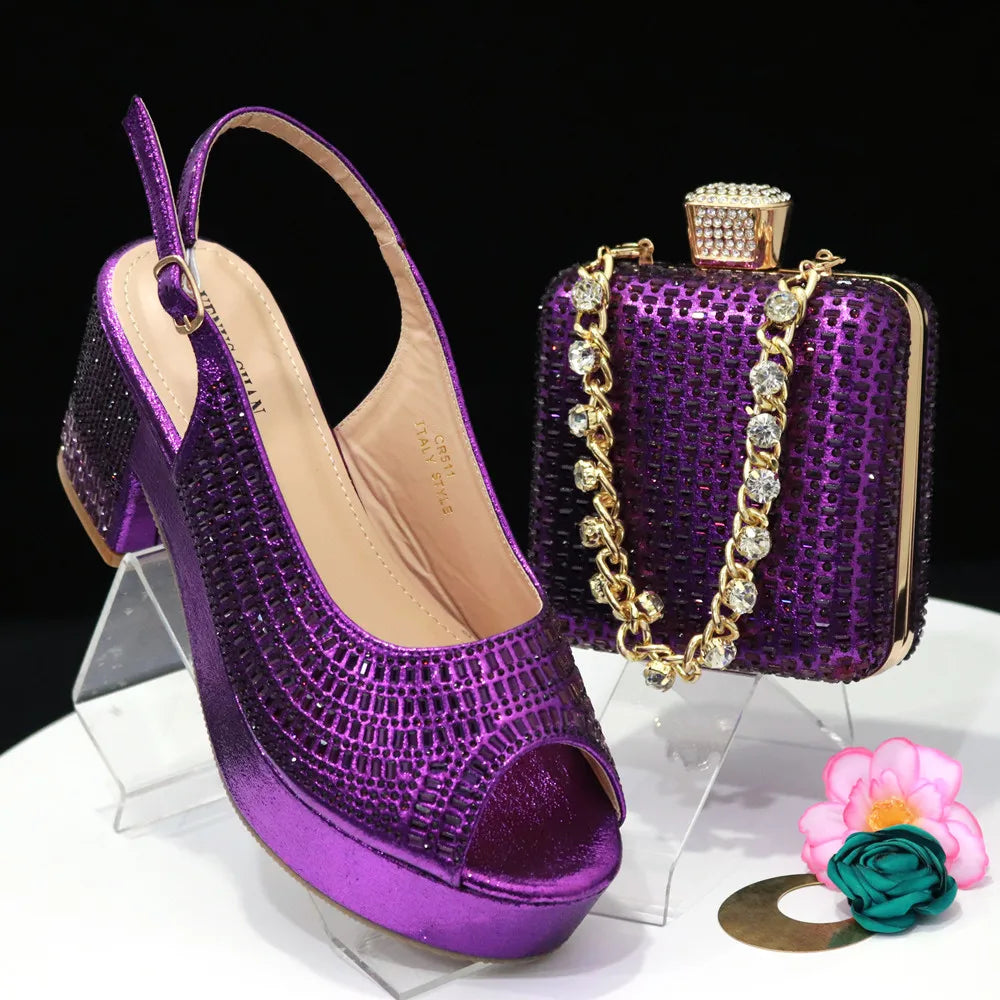 Women Shoes and Bag Set
