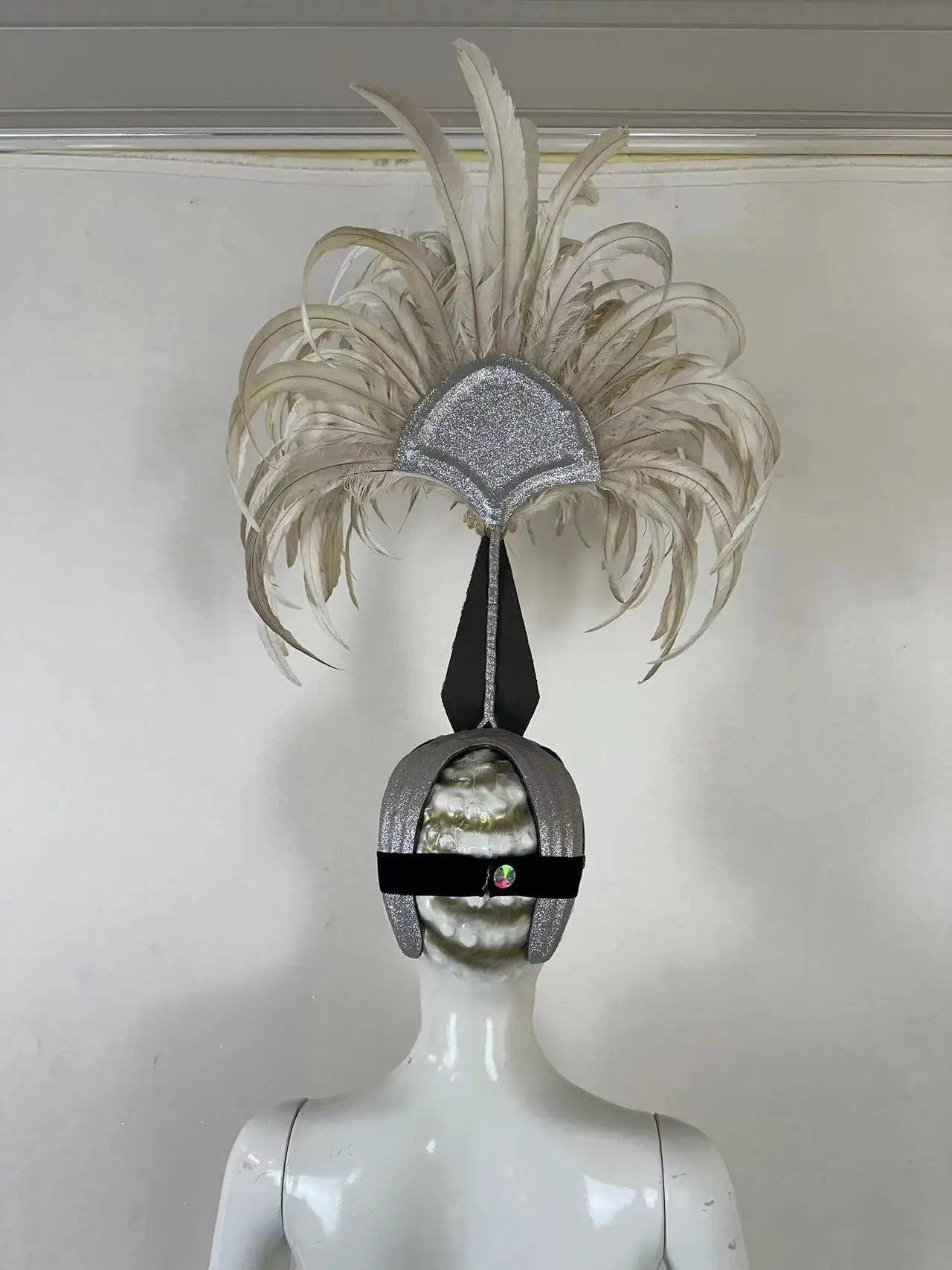 The Stardust Dionysia – Off-White Feather Carnival & Masque Ball Headdress