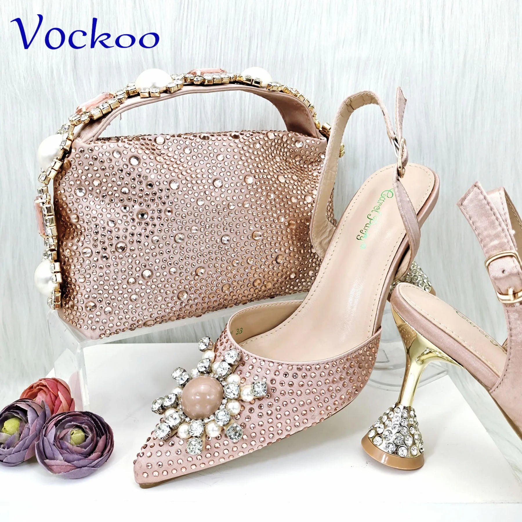 Crystal Shoes and Bag Set