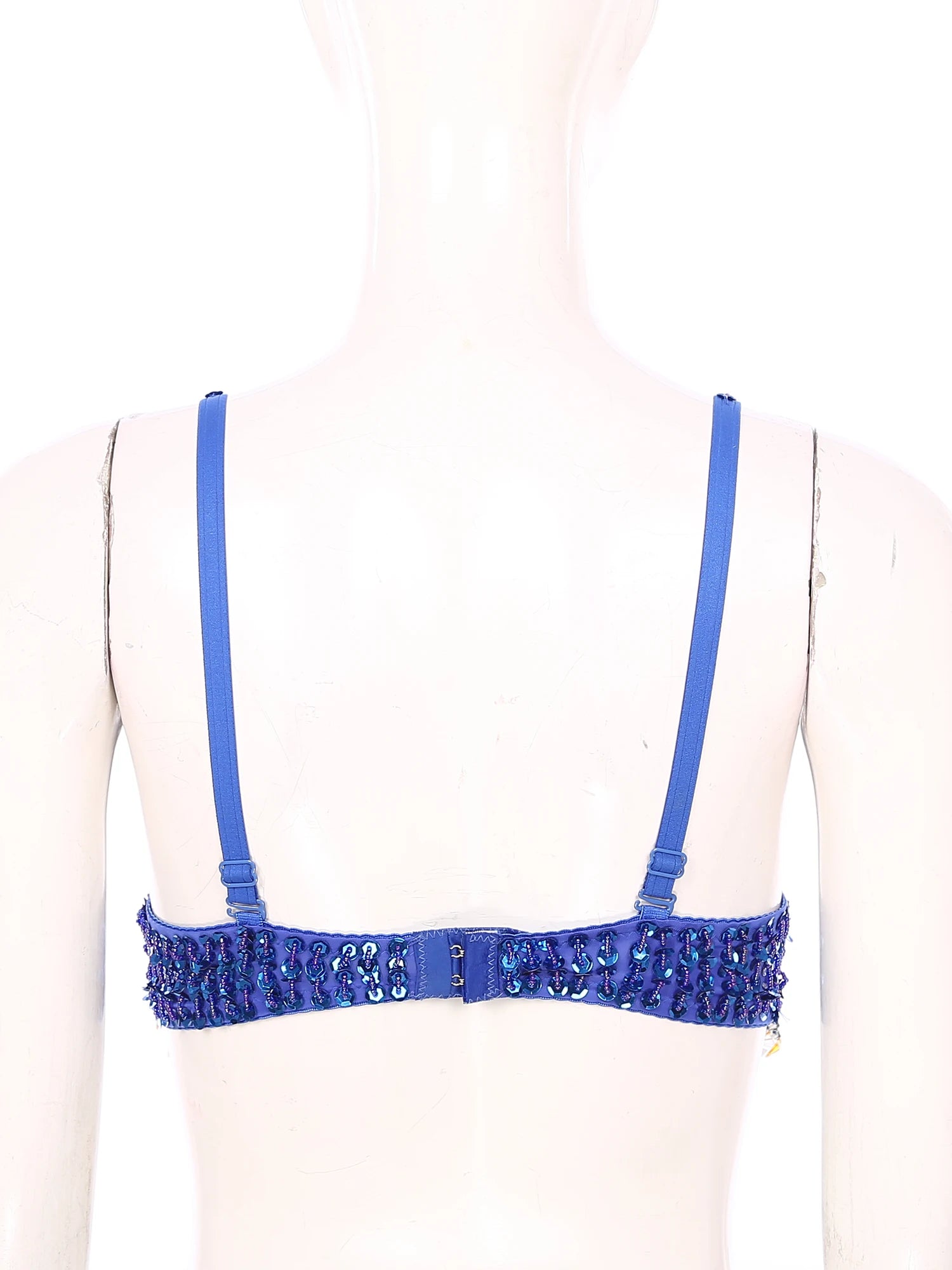 Sparkly Floral Beaded Sequin Belly Dance Bra & Tassel Performance Top