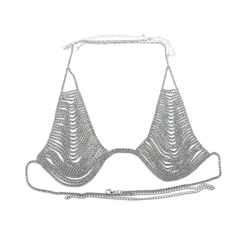 Crystal Bra & Waist Chain Costume Jewelry