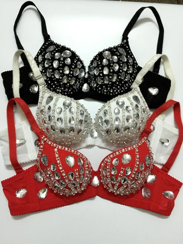 The Stardust A-Lister – Sparkling Handmade Rhinestone DJ & Singer Performance Bra Top