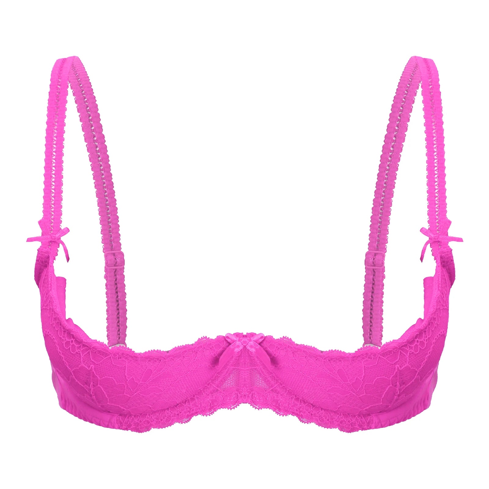 Lace Underwire Half-Cup Push-Up Bra